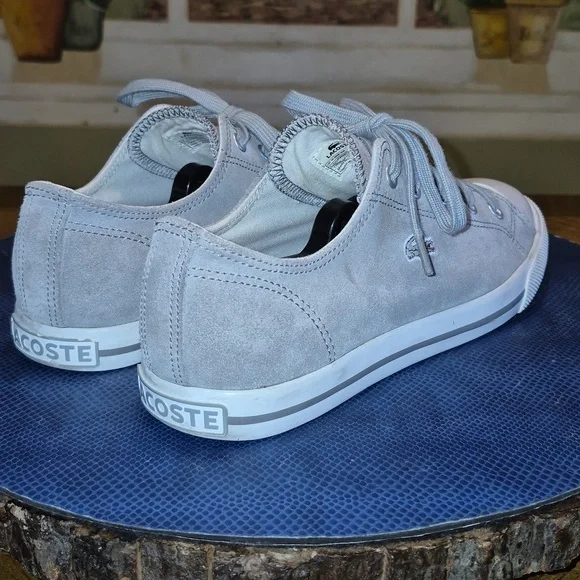 Lacoste Womens Gray Suede Sneakers sz. 7.5 (#1002A) EC. - Picture 5 of 16